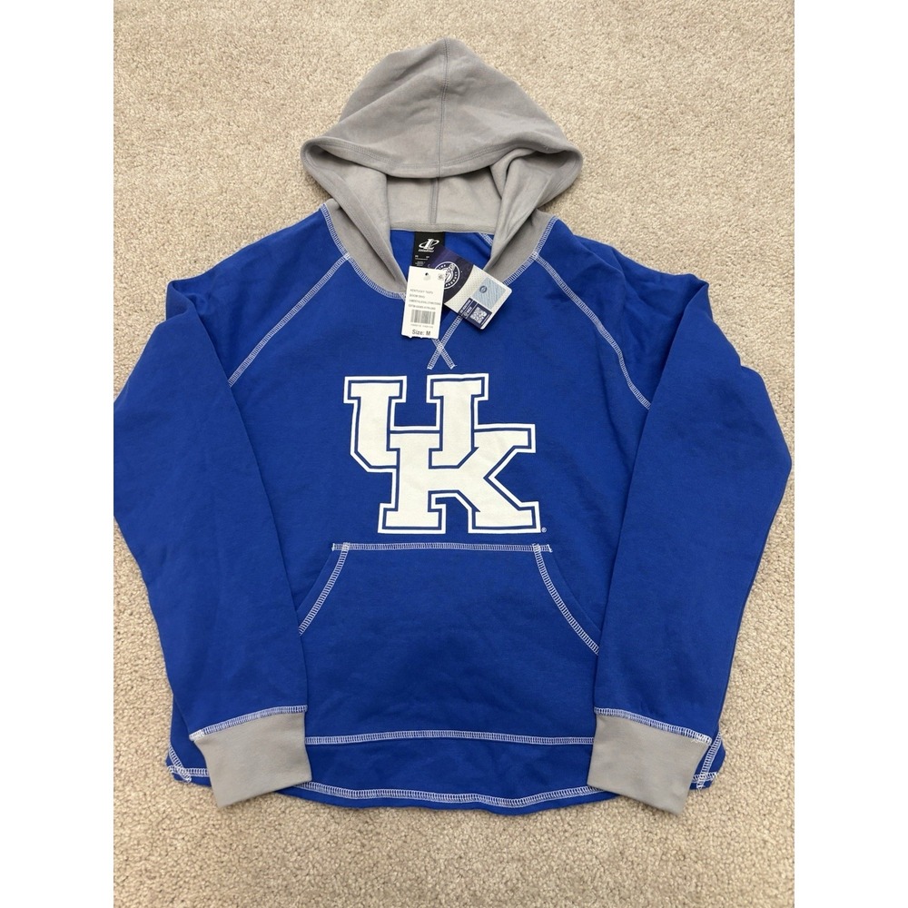 New Women's Logo Athletics Kentucky Wildcats Blue Long Sleeve Hooded Pullover M